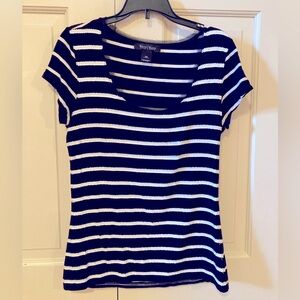 White House Black Market Striped Sequined TShirt, size XS